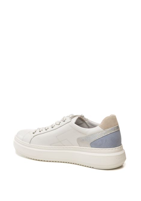 Sneaker pelle bianco/azzurro/rosa NERO GIARDINI | E615285CILE-707